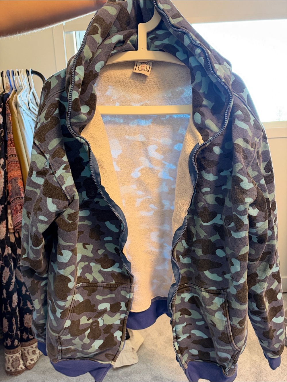 BAPE blue camo sweater